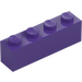 LEGO Violet Foncé Brique 1 x 4 (3010 / 6146)