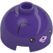 LEGO Dark Purple Brick 2 x 2 Round with Dome Top with Face with Pink Nose (Hollow Stud, Axle Holder) (3262 / 104541)