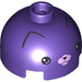 LEGO Dark Purple Brick 2 x 2 Round with Dome Top with Face with Pink Nose (Hollow Stud, Axle Holder) (3262 / 104541)