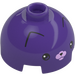 LEGO Dark Purple Brick 2 x 2 Round with Dome Top with Face with Pink Nose (with Axle Holder) (3262 / 104541)