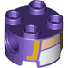 LEGO Violet foncé Brique 2 x 2 Rond avec des trous avec Jaune / Flesh / blanc Toad Chest (17485 / 94685)