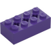 LEGO Dark Purple Brick 2 x 4 with Axle Holes (39789)