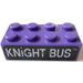 LEGO Dark Purple Brick 2 x 4 with Knight Bus Sign (3001 / 50569)