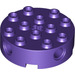 LEGO Violet foncé Brique 4 x 4 Rond avec des trous (6222)