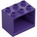 LEGO Dark Purple Cupboard 2 x 3 x 2 with Recessed Studs (92410)