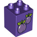 LEGO Dark Purple Duplo Brick 2 x 2 x 2 with Plums (19416 / 31110)