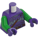 LEGO Dark Purple Green Goblin with Bright Green Skin and Minifig Torso (973 / 76382)