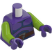 LEGO Dark Purple Green Goblin with Lime Skin and Medium Legs with Dark Blue Stomach Minifig Torso (973 / 76382)