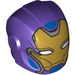 LEGO Morado oscuro Casco con Liso Frontal con Gold Faceplate y Azul Highlights (28631 / 66636)