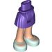 LEGO Dark Purple Hip with Basic Curved Skirt with Light Aqua Shoes with Thick Hinge (23896 / 35614)