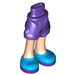 LEGO Donkerpaars Heup met Rolled Omhoog Shorts met Blauw Shoes met Purple Laces met dun scharnier (35557 / 36198)