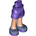 LEGO Viola scuro Fianco con Rolled Su Pantaloncini con Sand Blu Shoes, Dark Viola Laces con cerniera spessa (11403 / 35557)