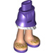 LEGO Donkerpaars Heupen en Rok met Ruffle met Gold en Paars sandals (20379)