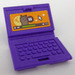 LEGO Dunkles Violett Laptop mit Llama Kopf auf Bright Licht Orange Background Aufkleber (18659)