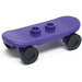 LEGO Тъмно лилаво Minifig Skateboard with Black Wheels