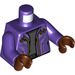 LEGO Donkerpaars Minifiguur Torso met Jack en Lavendel Trim over Dark Stone Grijs Shirt (973)