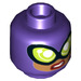 LEGO Dark Purple Minifigure Head with Decoration (Recessed Solid Stud) (3626 / 29288)