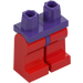 LEGO Dunkelviolett Minifigur Hüften mit Rot Beine (73200 / 88584)