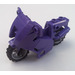 LEGO Dark Purple Motorcycle Fairing with Medium Stone Grey wheels