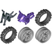 LEGO Dark Purple Motorcycle with Black Chassis