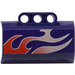 LEGO Dark Purple Panel 4 x 6 Side Flaring Intake with Three Holes with Flames Left Sticker (61069)