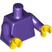 LEGO Dark Purple Plain Minifig Torso with Dark Purple Arms and Yellow Hands (973 / 76382)
