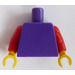 LEGO Dark Purple Plain Torso with Red Arms and Yellow Hands (73403 / 88585)