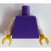 LEGO Dark Purple Plain Torso with White Arms and Yellow Hands (76382 / 88585)