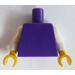 LEGO Morado oscuro Plano Torso con Blanco Brazos y Amarillo Manos (76382 / 88585)