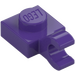 LEGO Dark Purple Plate 1 x 1 with Horizontal Clip (Thick Open &#039;O&#039; Clip) (52738 / 61252)