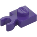 LEGO Viola scuro Piastra 1 x 1 con Verticale Clip (Spessa &quot;O&quot; aperta) (44860 / 60897)