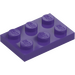 LEGO Morado oscuro Placa 2 x 3 (3021)