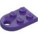 LEGO Dark Purple Plate 2 x 3 with Rounded End and Pin Hole (3176)