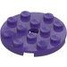 LEGO Dark Purple Plate 4 x 4 Round with Hole and Snapstud (60474)