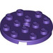 LEGO Dark Purple Plate 4 x 4 Round with Hole and Snapstud (60474)