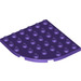 LEGO Dark Purple Plate 6 x 6 Round Corner (6003)