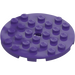 LEGO Dark Purple Plate 6 x 6 Round with Pin Hole (11213)