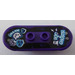 LEGO Dark Purple Skateboard with Four Wheel Clips with White Ghosts and Cat Sticker (42511)