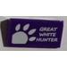 LEGO Violet Foncé Pente 1 x 2 (31°) avec &#039;GREAT Blanc HUNTER&#039; et Paw Autocollant (85984)