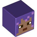 LEGO Dark Purple Square Minifigure Head with Efe Face (19729 / 106295)