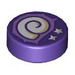LEGO Dark Purple Tile 1 x 1 Round with Snail Shell and Star (35380 / 106546)