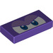 LEGO Dark Purple Tile 1 x 2 with Angry Eyes with Groove (3069)