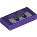 LEGO Dark Purple Tile 1 x 2 with Angry Eyes with Groove (3069 / 76904)