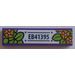 LEGO Dark Purple Tile 1 x 4 with EB41395 Bright Orange Flowers and Leaves Sticker (2431)
