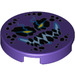 LEGO Dark Purple Tile 2 x 2 Round with Black Rock Monster with Bottom Stud Holder (14769 / 33547)