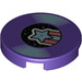 LEGO Dark Purple Tile 2 x 2 Round with Record with Star with Bottom Stud Holder (14769 / 76330)