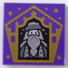 LEGO Dark Purple Tile 2 x 2 with Chocolate Frog Card Albus Dumbledore Gold with Groove