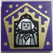 LEGO Dark Purple Tile 2 x 2 with Chocolate Frog Card Garrick Ollivander Pattern with Groove (3068)