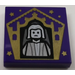 LEGO Violet foncé Tuile 2 x 2 avec Chocolate La grenouille Card Nicholas Flamel Modèle avec rainure (3068)