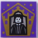 LEGO Dark Purple Tile 2 x 2 with Chocolate Frog Card Severus Snape with Groove (3068)
